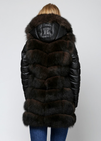 Коричневая зимняя куртка кожаная Morex Pelle