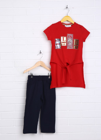 Красный летний комплект (футболка, леггинсы) Miss Lorelli