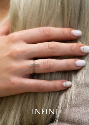 Каблучка срібна Infini Simple (222694045)