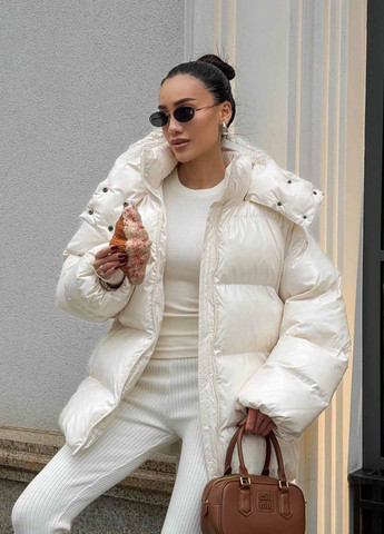 Молочный зимний Пуховик Fashion