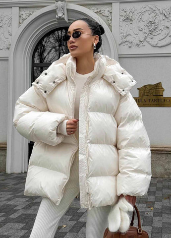 Молочный зимний Пуховик Fashion