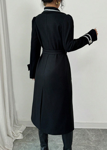 Чорне демісезонне Пальто однобортне SHEIN