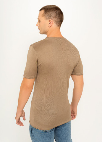 Коричневая футболка ab-k60004 коричневый 2xl (2000904120758) Lenasso