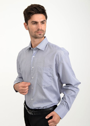 Серо-голубой кэжуал рубашка однотонная Ager с длинным рукавом