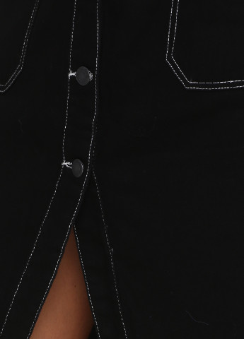 Черная джинсовая однотонная юбка Bershka карандаш