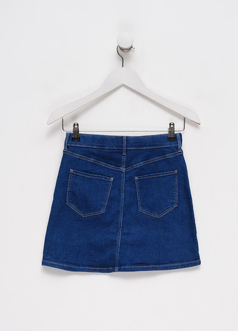 Синяя джинсовая, кэжуал однотонная юбка H&M