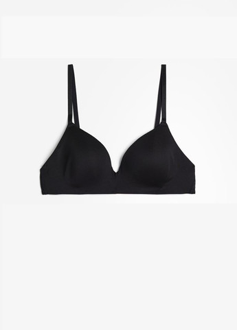 Чёрный бесшовный бюстгальтер H&M без косточек полиамид