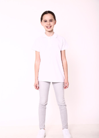 Белая детская футболка-футболка поло детская TvoePolo однотонная