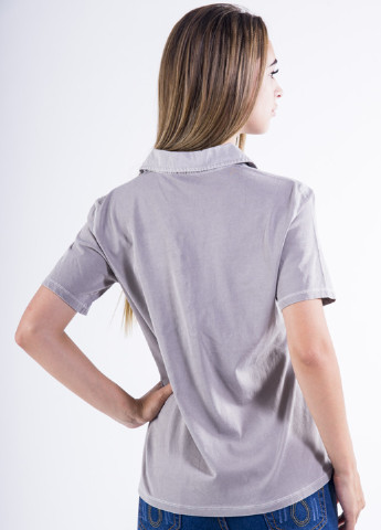 Светло-серая женская футболка-поло Ager меланжевая