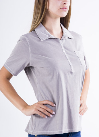 Светло-серая женская футболка-поло Ager меланжевая