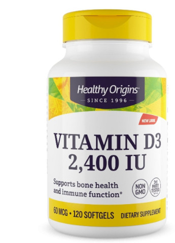 Вітамін D3 2400IU,, 120 желатинових капсул Healthy Origins (228293074)