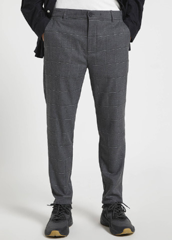 Серые кэжуал демисезонные классические брюки Pull & Bear