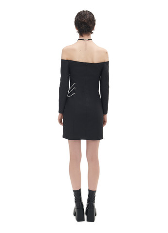 Чорна вечірня сукня з відкритими плечима Cropp однотонна