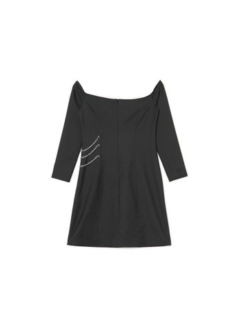 Чорна вечірня сукня з відкритими плечима Cropp однотонна