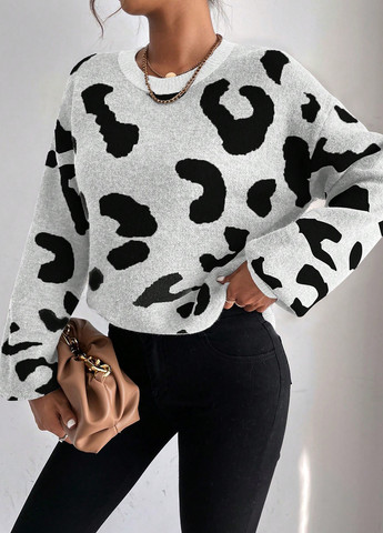 Черно-белый демисезонный джемпер джемпер SHEIN