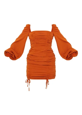 Коричневое кэжуал платье PrettyLittleThing однотонное
