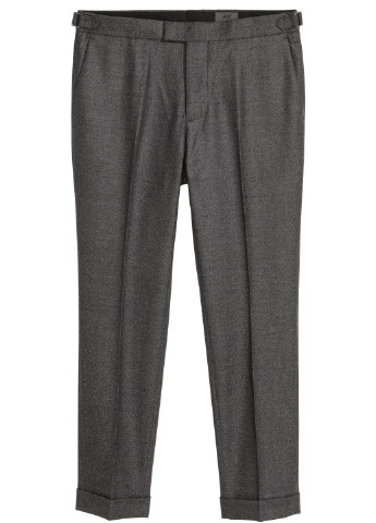 Темно-серые классические демисезонные прямые брюки H&M