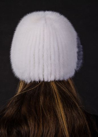 Женская вязаная норковая шапка Меховой Стиль лобик (248109010)