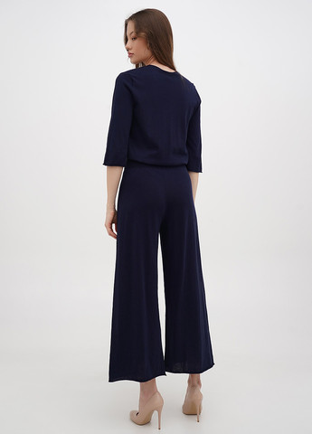 Комбинезон Stefanel комбинезон-брюки однотонный тёмно-синий кэжуал полиэстер, трикотаж