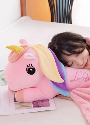 Дитяча м'яка іграшка плед подушка трансформер 3 в 1 (473707-Prob) Рожевий єдиноріг Unbranded (256186063)