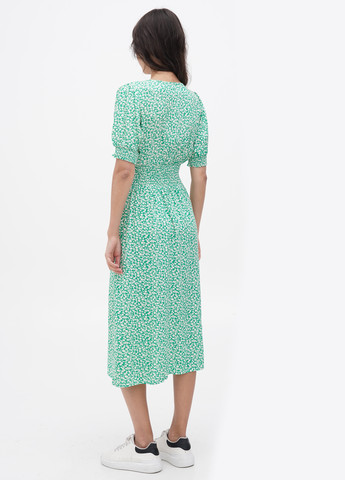 Зеленое кэжуал платье YAS с цветочным принтом