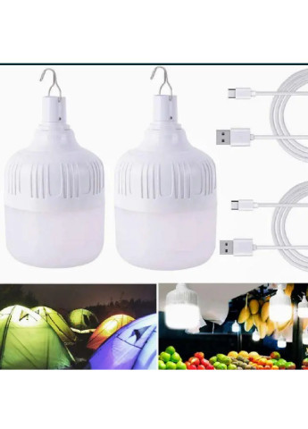 Кемпинговая светодиодная подвесная туристическая лампа на аккумуляторе 3 режима свечения (473678-Prob) Белая Unbranded (256144154)
