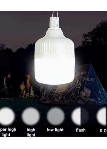 Кемпінгова світлодіодна підвісна туристична лампа ліхтар на акумуляторі 3 режими свічення (473678-Prob) Біла Unbranded (256144154)