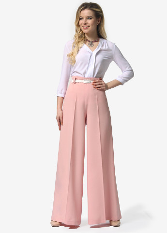 Светло-розовые кэжуал демисезонные классические брюки Lila Kass