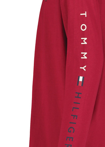 Красный демисезонный кэжуал лонгслив Tommy Hilfiger с логотипом