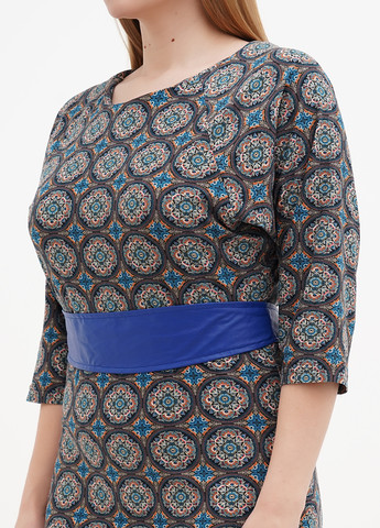 Бірюзова кежуал сукня Sassofono з малюнком