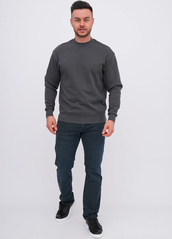 Темно-сірий світшот K.O.R однотонний без декору (362378197)