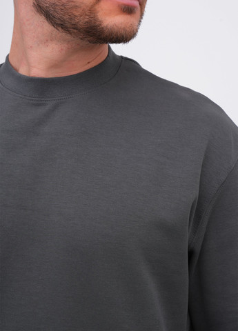 Темно-сірий світшот K.O.R однотонний без декору (362378197)