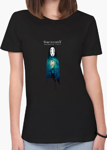 Чорна демісезон футболка жіноча безликий бог каонасі віднесені примарами (spirited away) (8976-2831) xxl MobiPrint