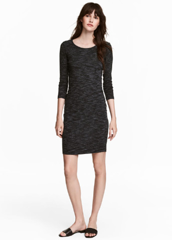 Темно-сіра кежуал плаття, сукня футляр H&M меланжева