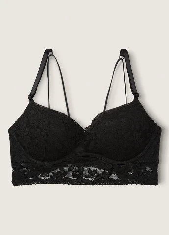 Чорний корбей бюстгальтер Victoria's Secret з кісточками поліамід, мереживо