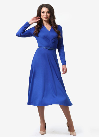 Синя кежуал сукня, сукня кльош Lada Lucci однотонна