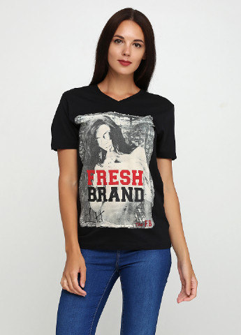 Черная кэжуал футболка Fresh Brand