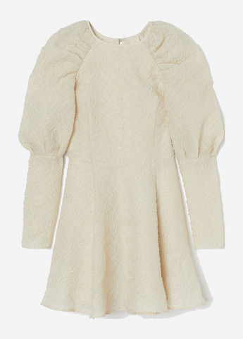 Світло-бежева коктейльна сукня кльош H&M однотонна