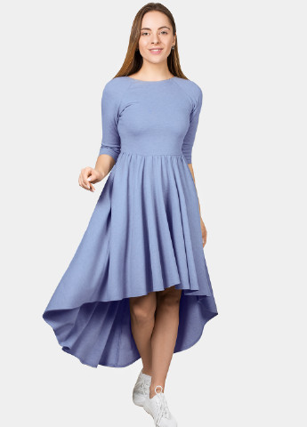 Голубое кэжуал платье клеш O`zona milano однотонное