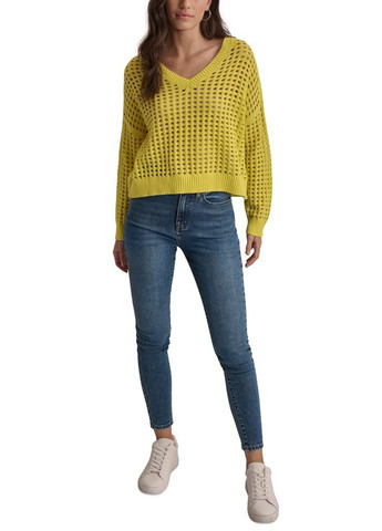 Желтый демисезонный пуловер пуловер DKNY