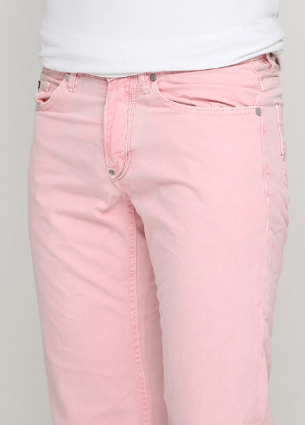 Светло-розовые кэжуал демисезонные прямые брюки Ra-Re
