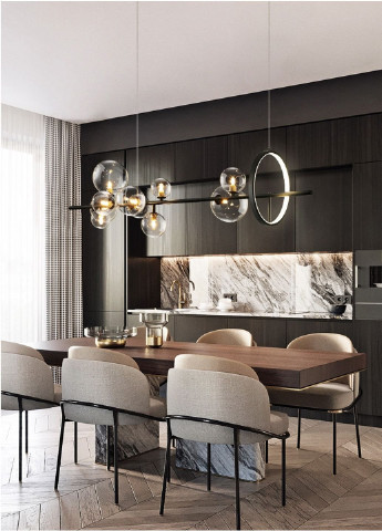 Люстра потолочная подвесная на 10 лампочек AT33/10-bk-k Черный 30х30х120 см. Sunnysky (253628667)