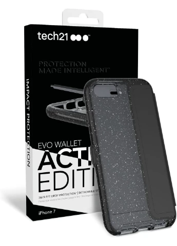 Противоударный чехол-книжка трансформер Evo Wallet Active Edition для Iphone 7/8/SE 2020 Black Tech21 (214659414)