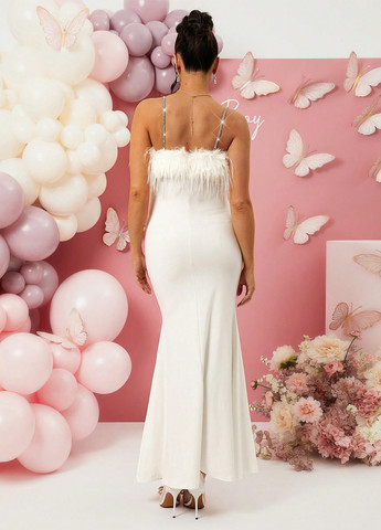 Білий вечірня сукня для вагітних годе SHEIN однотонна