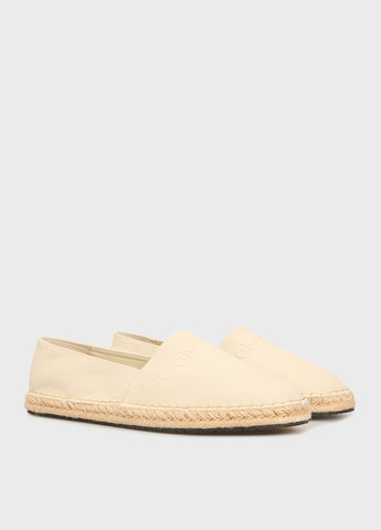 Бежевые эспадрильи Calvin Klein однотонный тиснение, логотип (366292857)