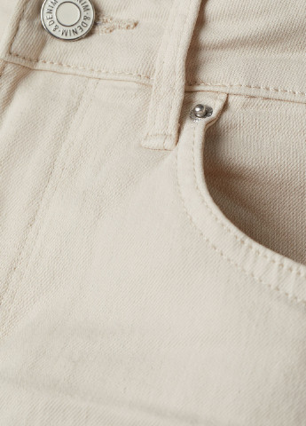 Джинси H&M скінні однотонні молочні джинсові бавовна