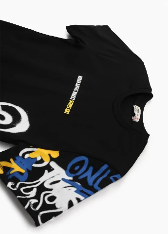 Чорна літня футболка Toontoy