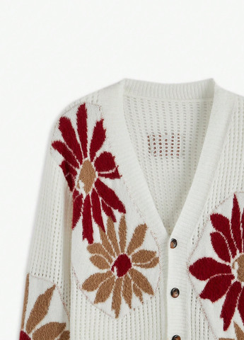 Молочный демисезонный кардиган SHEIN