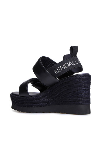 Черные босоножки Kendall + Kylie на липучке плетение, с логотипом