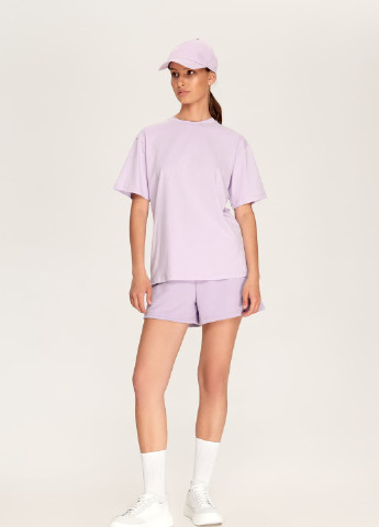 Фіолетова літня футболка oversize айворі 1005-22 Papaya